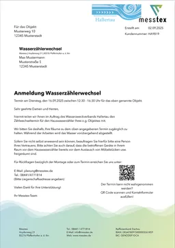 Ankündigungsschreiben Vorlage