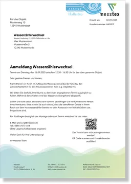 Ankündigungsschreiben Vorlage